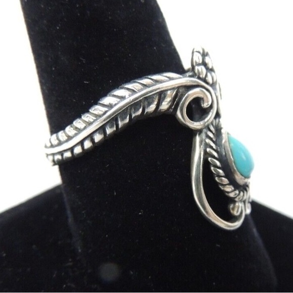 Carolyn Pollack Relios Turquoise Sterling Silver Ring American West - Picture 2 of 4
